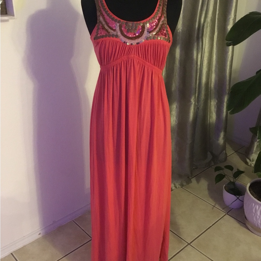Bailey Blue Maxi Dress, Peach color, size medium